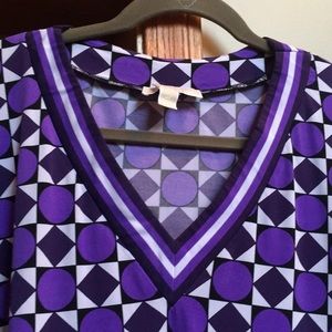 Michael Kors Tops - Michael Kors geometric design purple top 2X Michael Kors Tops - Michael Kors geometric design purple top 2X